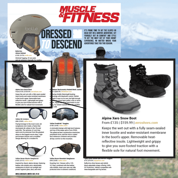 Muscle & Fitness Says Xero Shoes' Alpine is Best for Winter