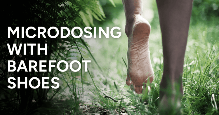woman running in grass barefoot