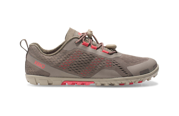 Aqua X women's morel brown and coral pink water shoes, side view