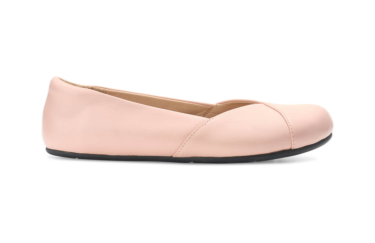 Phoenix Leather women's pink sand dressy flats, side view