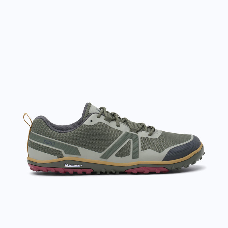 Xero Shoes Scramble Low EV Men Shoe at Army Green with Toe Facing Right 